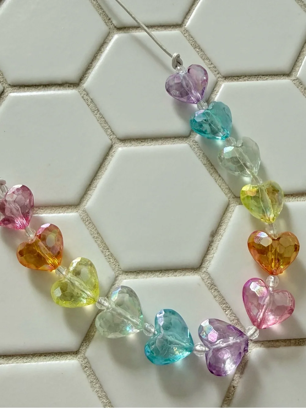 Multicolor Heart Bead Necklace - Women's Jewelry